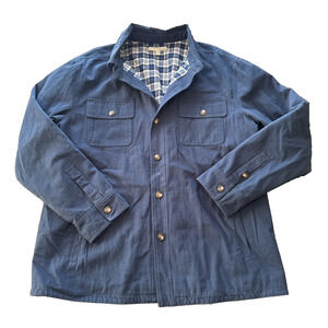 Hawker Rye Navy Barn Jacket Plaid Novelty Lining - Size XL